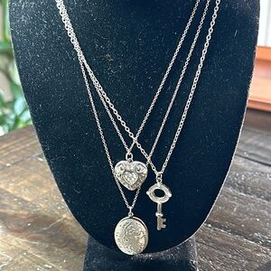 Costume, jewelry, necklace, locket, key, and heart
